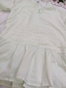 White Eyelet Peplum Top