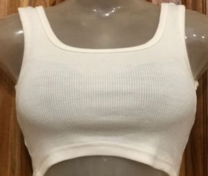 White Cropped Tank