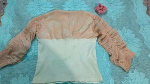 Peach &amp; White Stylish Top