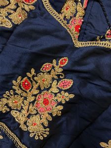 Embroidered Navy Blue Lehenga Choli