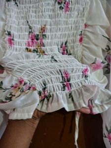 Floral Print Ruched korean Crop Top
