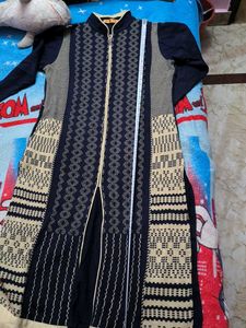 Patterned Knit Cardigan kurti with zip xxl size