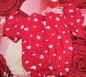Trendy Tops Combo: Red Polka Dot &amp; Floral Print