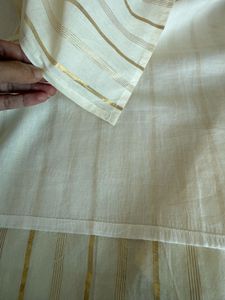 Elegant Cream Striped Kurta Set