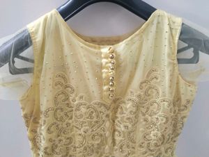 Beautiful Yellow Net Gown