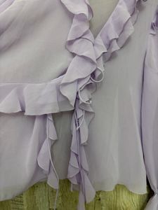 Sheer Lavender Ruffle Blouse