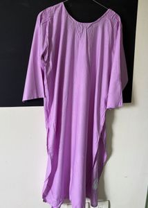 Chikankari Lucknowi Kurta Set - Mustard &amp; Lavender