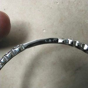 Pure Silver Bangles with Stone Accents