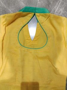 Yellow Kurta with Green Pants