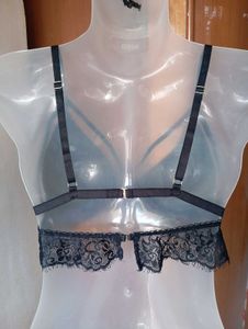 Stylish Black Lace Trim Bralette