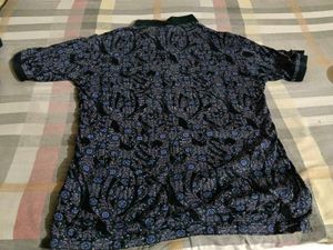 Stylish Printed Short Sleeve Collared Top