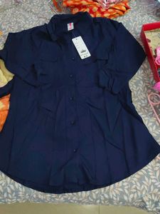 Navy Blue Button-Up Shirt