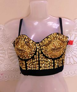 Sequin Embellished Crop Top