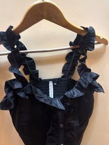 Black Ruffle Corset Top