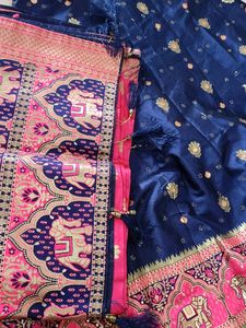 Elegant Navy &amp; Gold Blouse