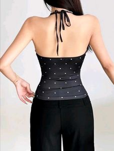 Chic Polka Dot Halter Top &amp; Matching Outfit