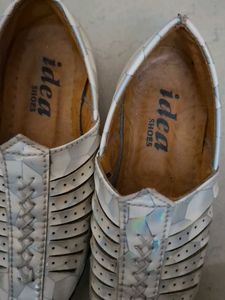 Stylish White Leather Cut-Out Shoes