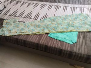 Beautiful Teal Embroidered Suit Set