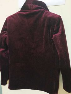 Maroon Velvet Blazer