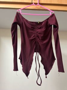 Burgundy Long Sleeve Top by Tokyo talkies