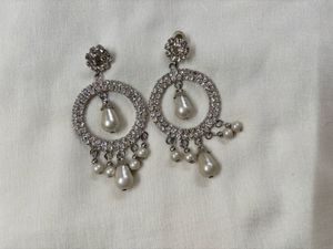 Elegant Pearl Drop Hoop Earrings