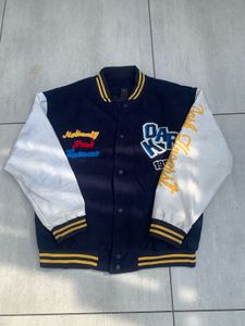 leathers sleeves varsity jacket