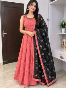 Elegant Coral Embellished Gown