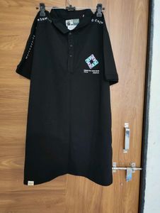 Men's Black Graphic Polo T-Shirt