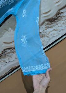 Sky Blue Chikankari Kurta