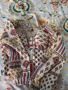 Boho Patchwork Off-Shoulder Top