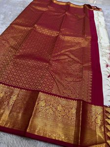 Banarasi Soft silk sarees White Red Festive
