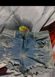 Distressed Denim Shorts