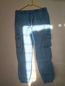 Two-Tone Color Block Button-Up Shirt&amp;Denim pants