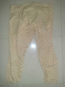 💫 Ivory Polka-Dot Cotton Punjabi Salwar - Women's