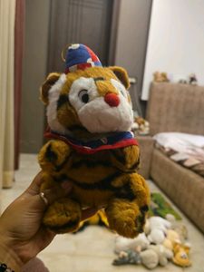 Cute Tiger Plush Toy with Party Hat
