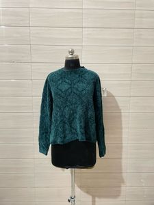 Vintage 2XL Cozy Teal Textured Knit Sweater