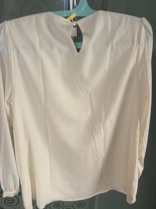 Elegant White Tweed Blouse