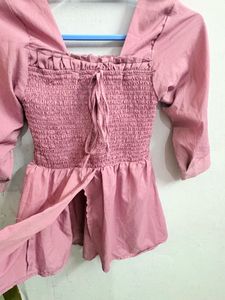 Smocked Square Neck Top