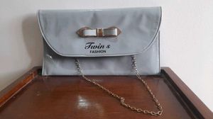 Chic Grey Bow Clutch Bag
