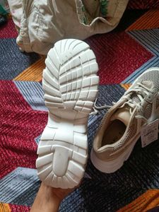 Women's Beige Chunky Sneakers