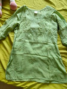 Green Embroidered Kurta