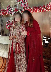 Elegant Maroon pakistani Gown 2pc