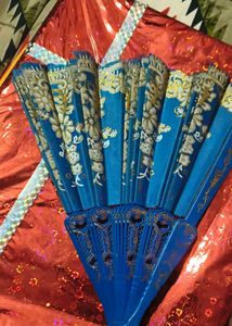 Beautiful Blue Hand Fan