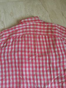 Men's Pink Checkered Casual Shirt