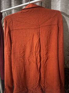 Zara Women's Orange Long Sleeve Shirt