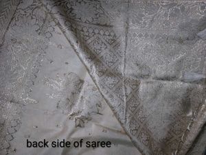 Elegant Off-White Embellished Saree