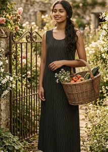 Striped Sleeveless Maxi Dress