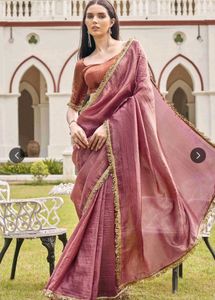 Elegant Pink Silk Blend Saree