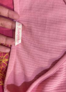 Ribbed Button-Up Pink Crop Top