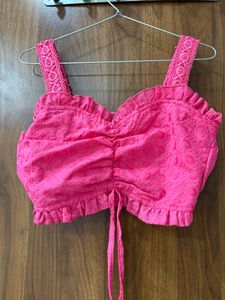 Vibrant Pink Ruffled Blouse